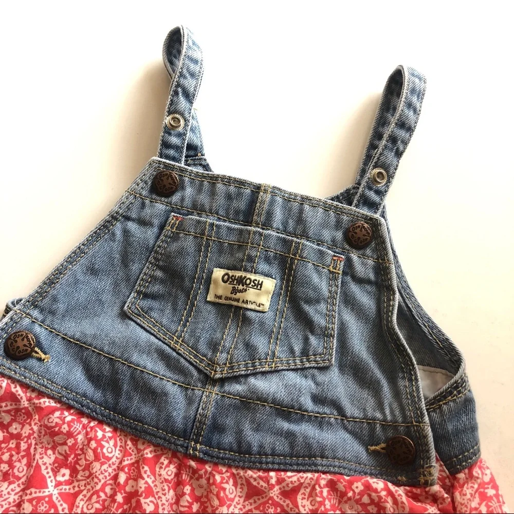 Oshkosh denim jumper ruffle tiered skirt